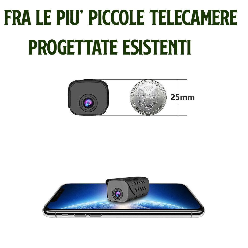 Telecamera spia, Mini camera Hd Dvr 1080p Camera visione notturna a  infrarossi, piccola tata supporto per il rilevamento del movimento per casa  / sorveglianza / auto / drone / ufficio